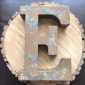 Metallic/Rusted Letter “E”